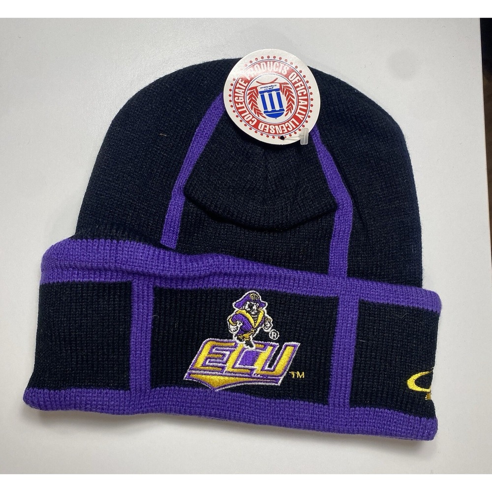 East Carolina Pirates Logo Athletic Beanie Vtg NCAA Cuff Sports Hat Ski NWT